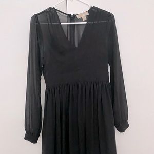 Michael Kors Black Sheer Mini Dress